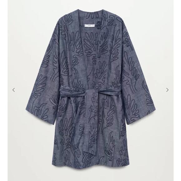 Mango Jackets & Blazers - MANGO like new embroidered cotton caftan, size 6